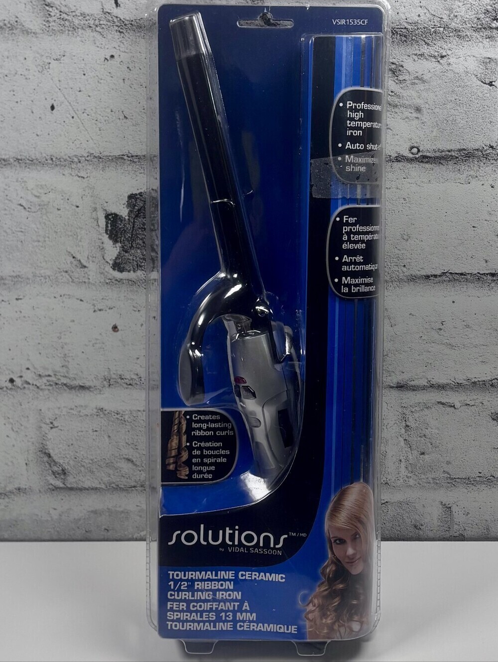 Vidal Sassoon Solutions 1/2 Inch Tourmaline Ceramic Curling Iron New Sealed